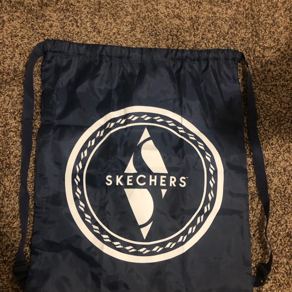 New Skechers Blue and White Drawstring Backpack